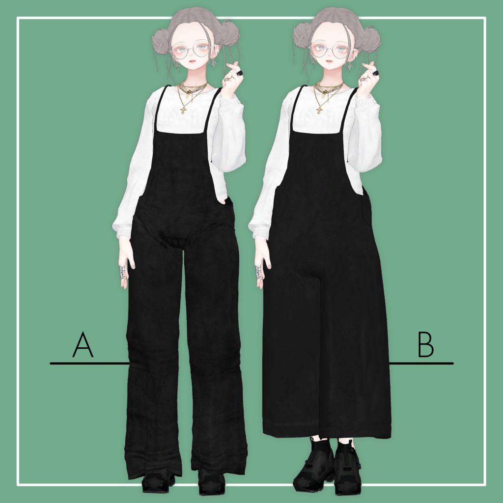 【VRChat】森羅専用 Salopette&LongTee(MA対応)