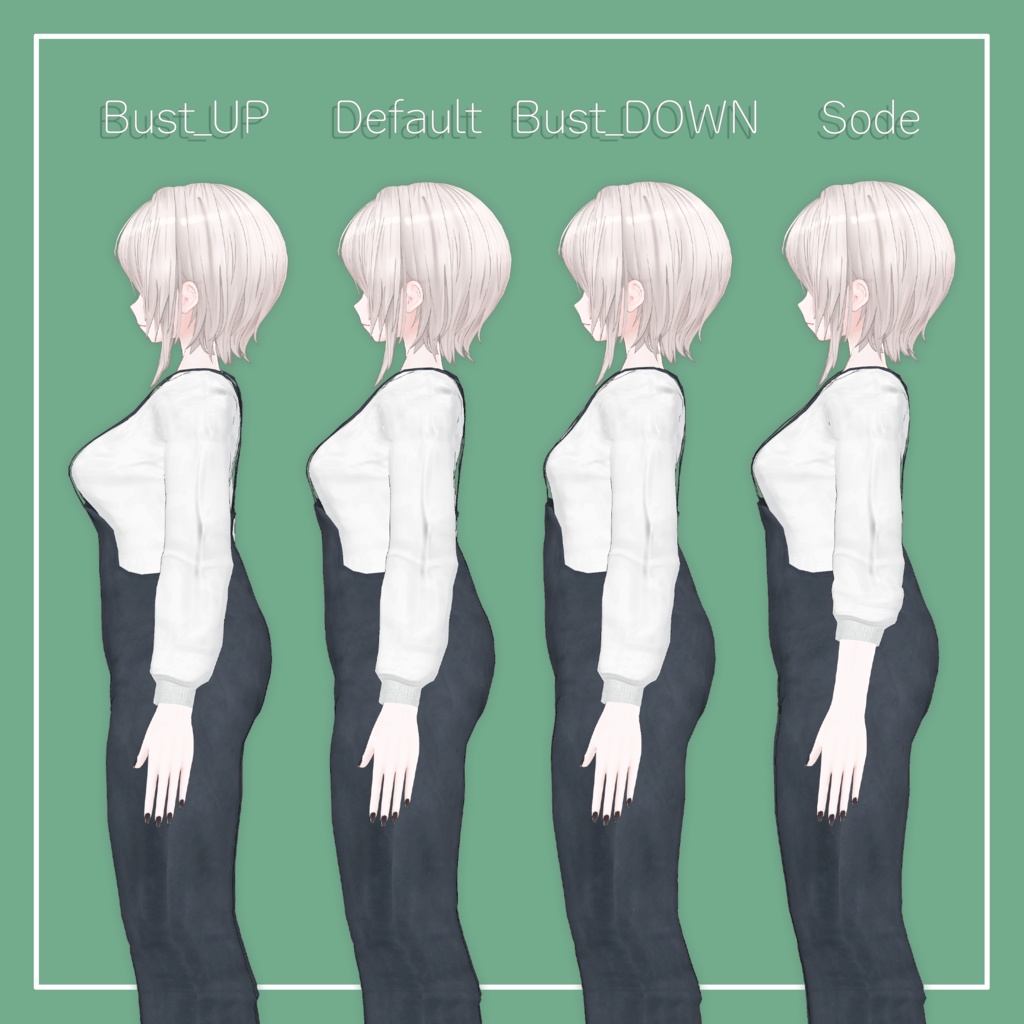 【VRChat】仙猫 専用 Salopette&LongTee(MA対応)