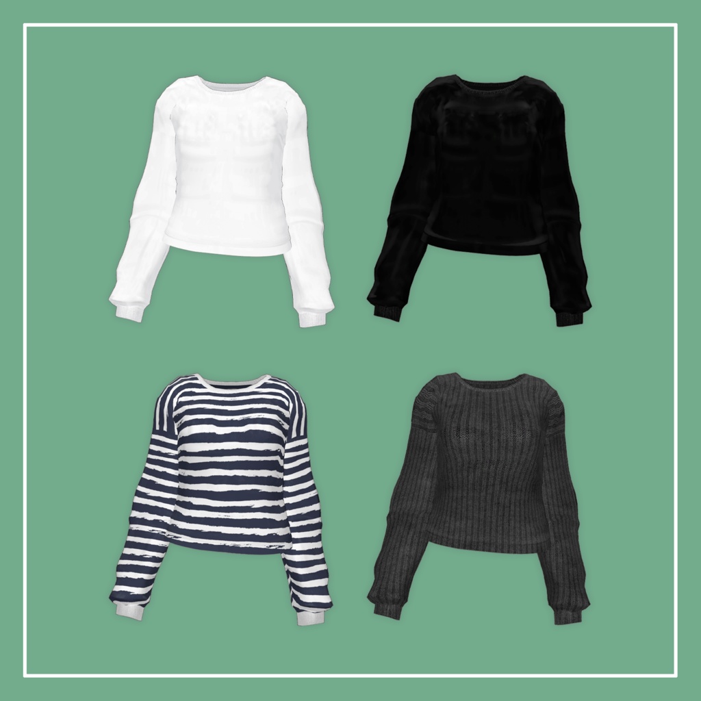 【VRChat】仙猫 専用 Salopette&LongTee(MA対応)