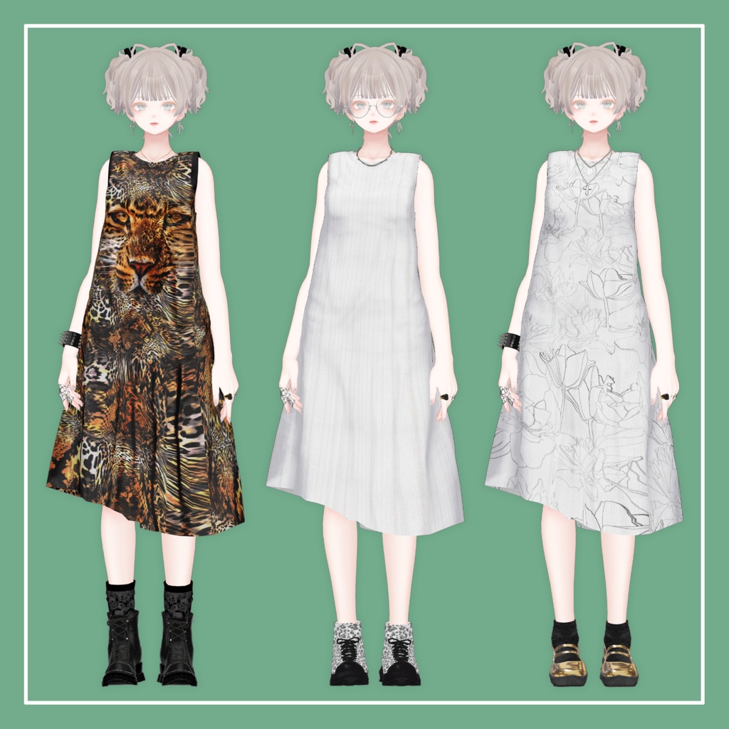 【VRChat】森羅専用 ノースリーブワンピース(MA対応)