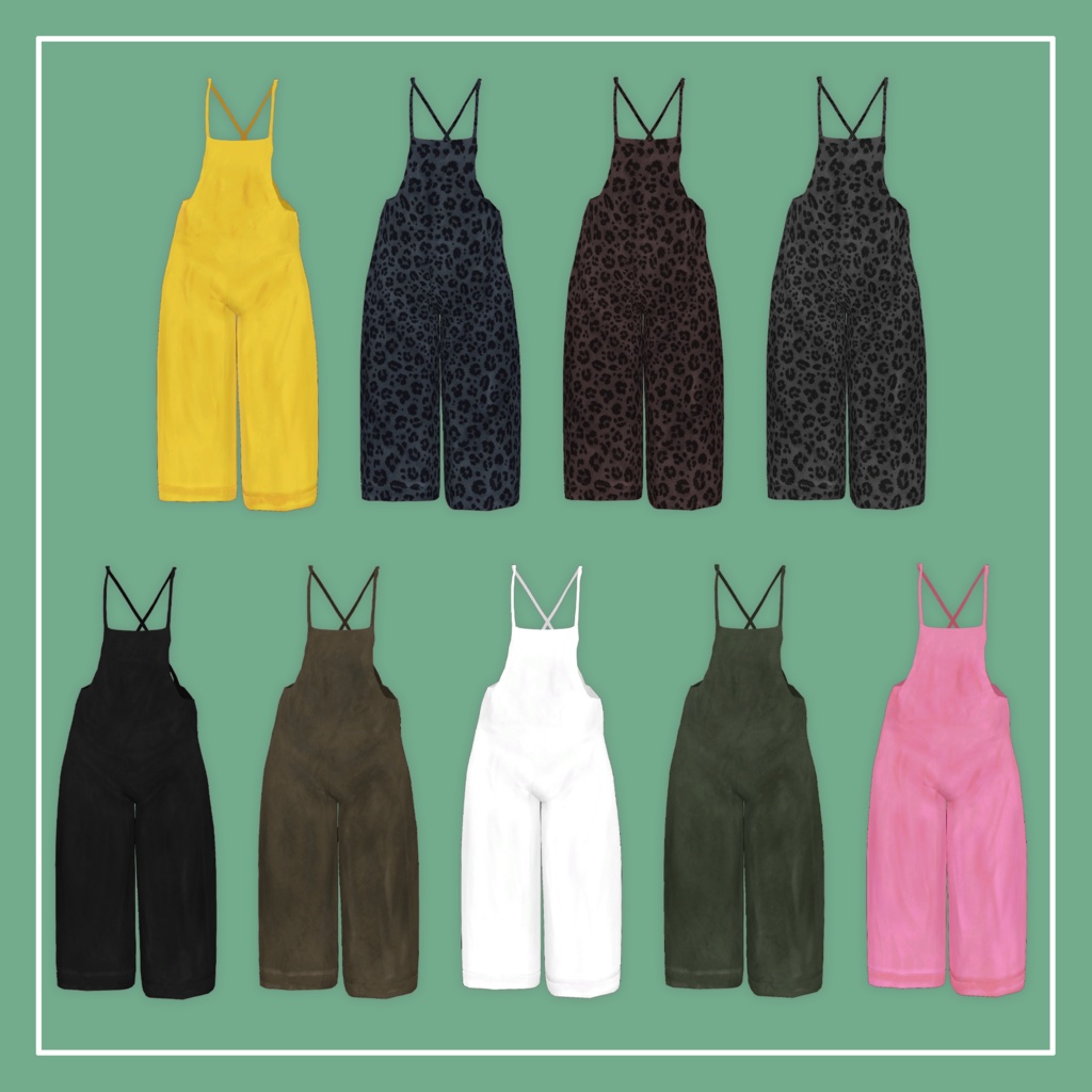 【VRChat】ビナア<Binah>専用 Salopette&LongTee(MA対応)