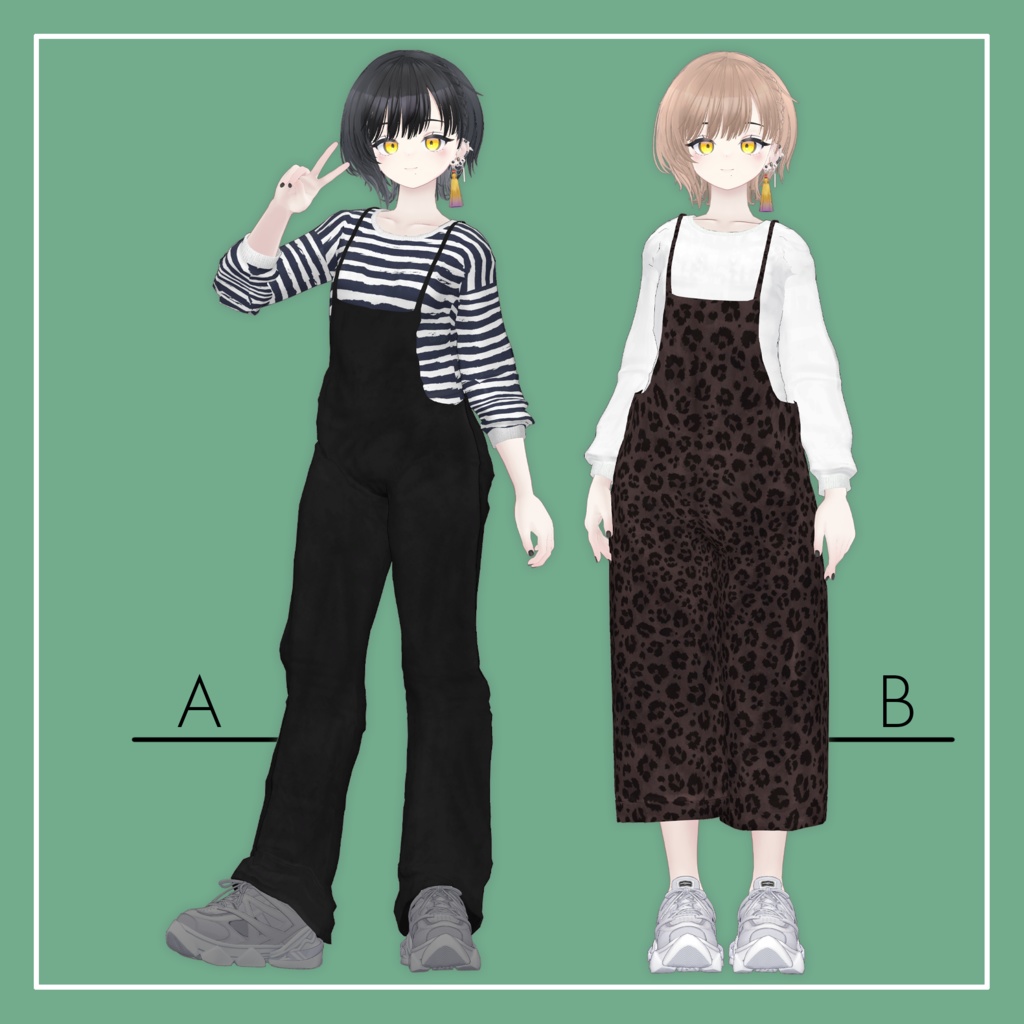 【VRChat】ビナア<Binah>専用 Salopette&LongTee(MA対応)