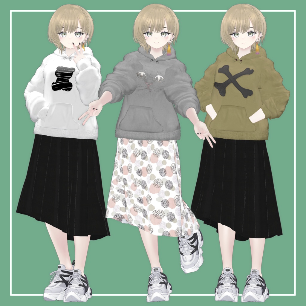 【VRChat】ビナア<Binah>専用 Hoodie&Skirt(MA対応)