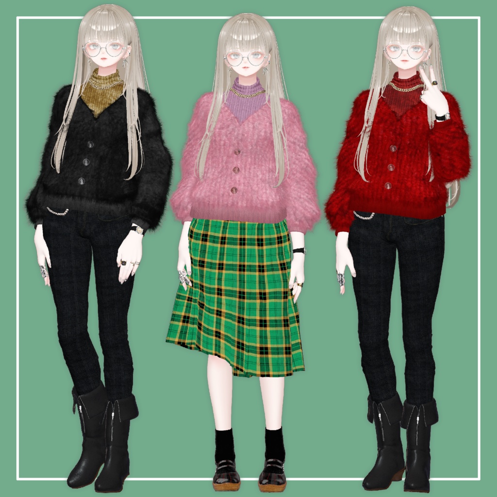 【VRChat】森羅専用 モヘアニット トップス(MA対応)