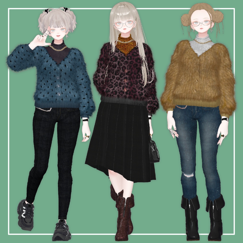 【VRChat】森羅専用 モヘアニット トップス(MA対応)