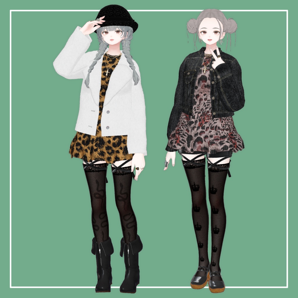 【VRChat】森羅専用 フレアミニ ニットワンピース(MA対応)