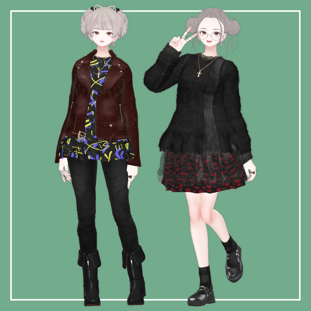 【VRChat】森羅専用 フレアミニ ニットワンピース(MA対応)