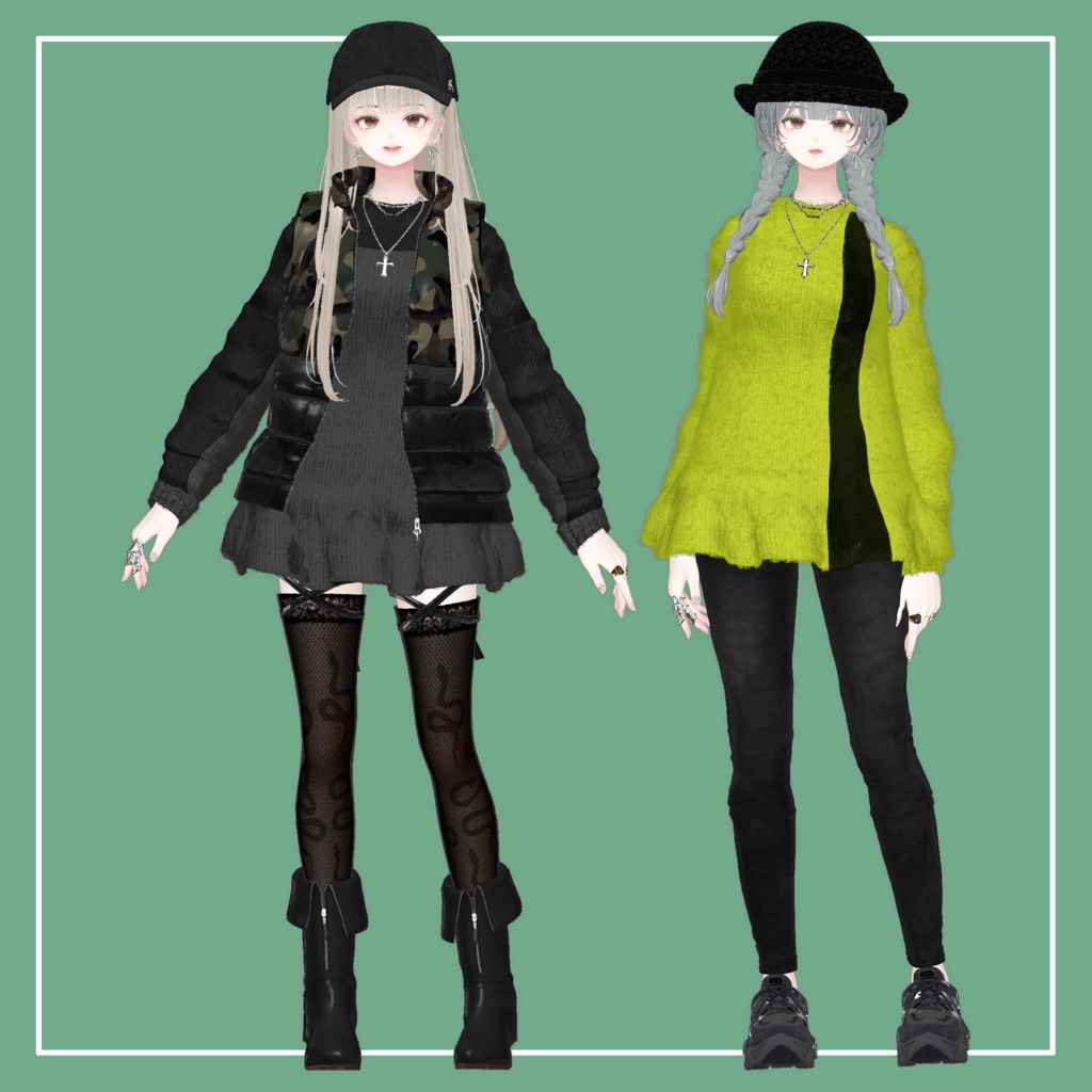 【VRChat】森羅専用 フレアミニ ニットワンピース(MA対応)