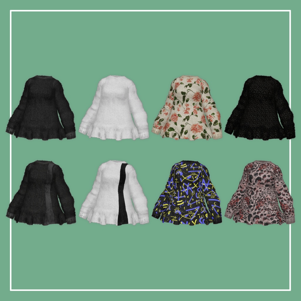 【VRChat】森羅専用 フレアミニ ニットワンピース(MA対応)