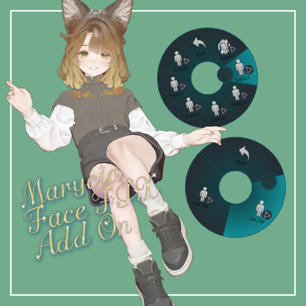 【VRChat】[無料] Marycia専用　表情固定Add-Onキット（MA対応）