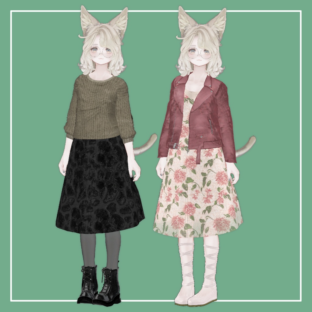 【VRChat】Marycia専用 ワンピース+リボンシューズ(MA対応)