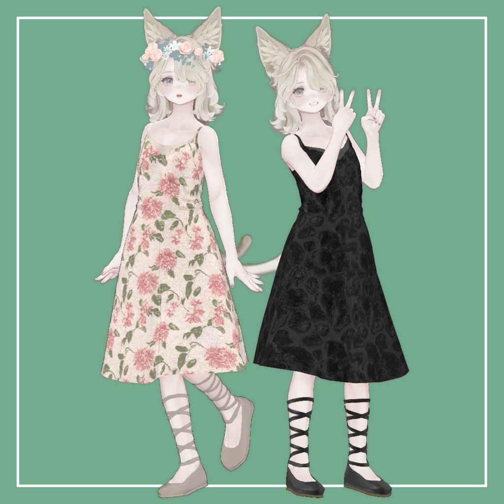 【VRChat】Marycia専用 ワンピース+リボンシューズ(MA対応)