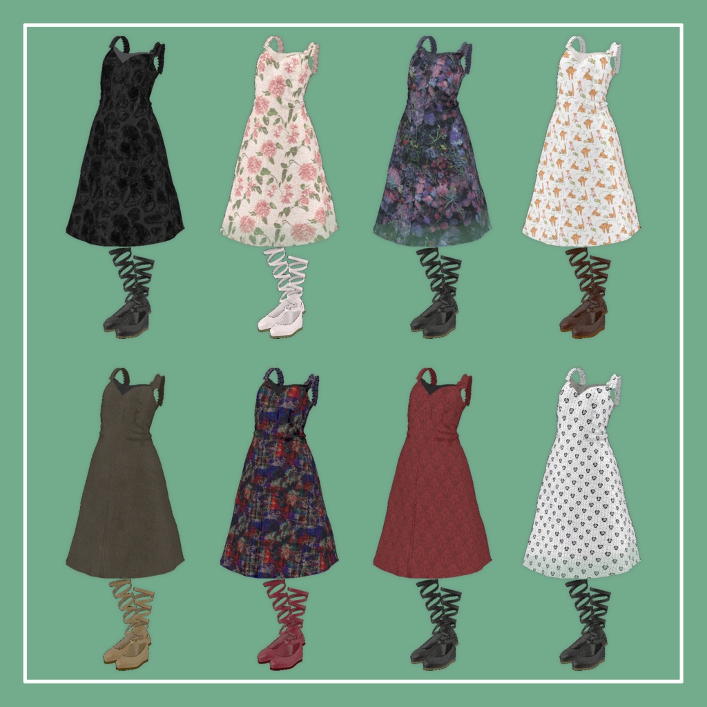 【VRChat】Marycia専用 ワンピース+リボンシューズ(MA対応)