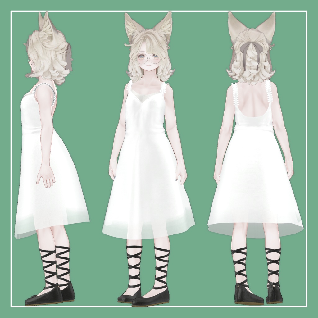 【VRChat】Marycia専用 ワンピース+リボンシューズ(MA対応)