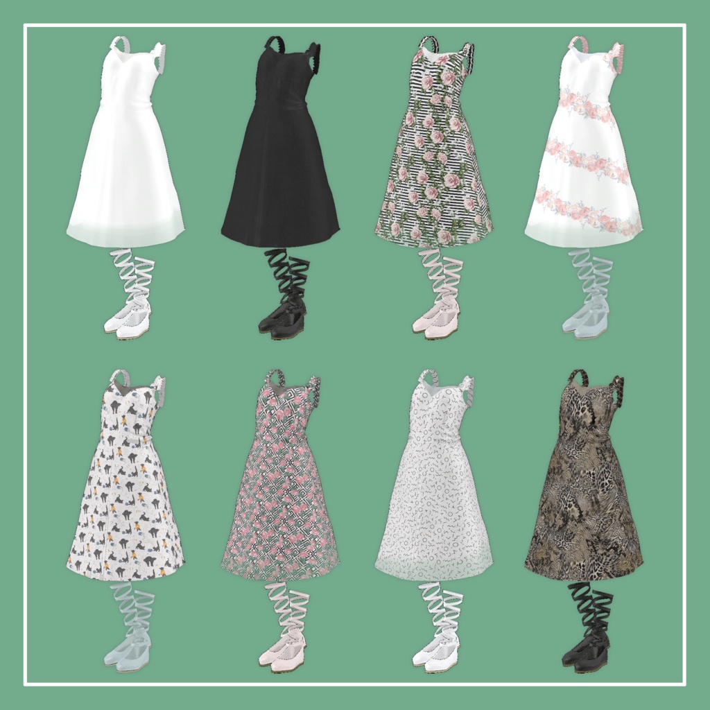 【VRChat】Marycia専用 ワンピース+リボンシューズ(MA対応)