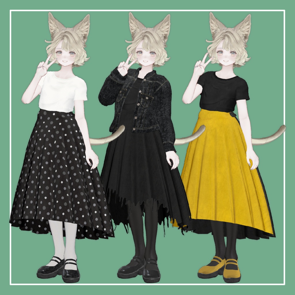 【VRChat】Marycia専用 Long Skirt(MA対応)