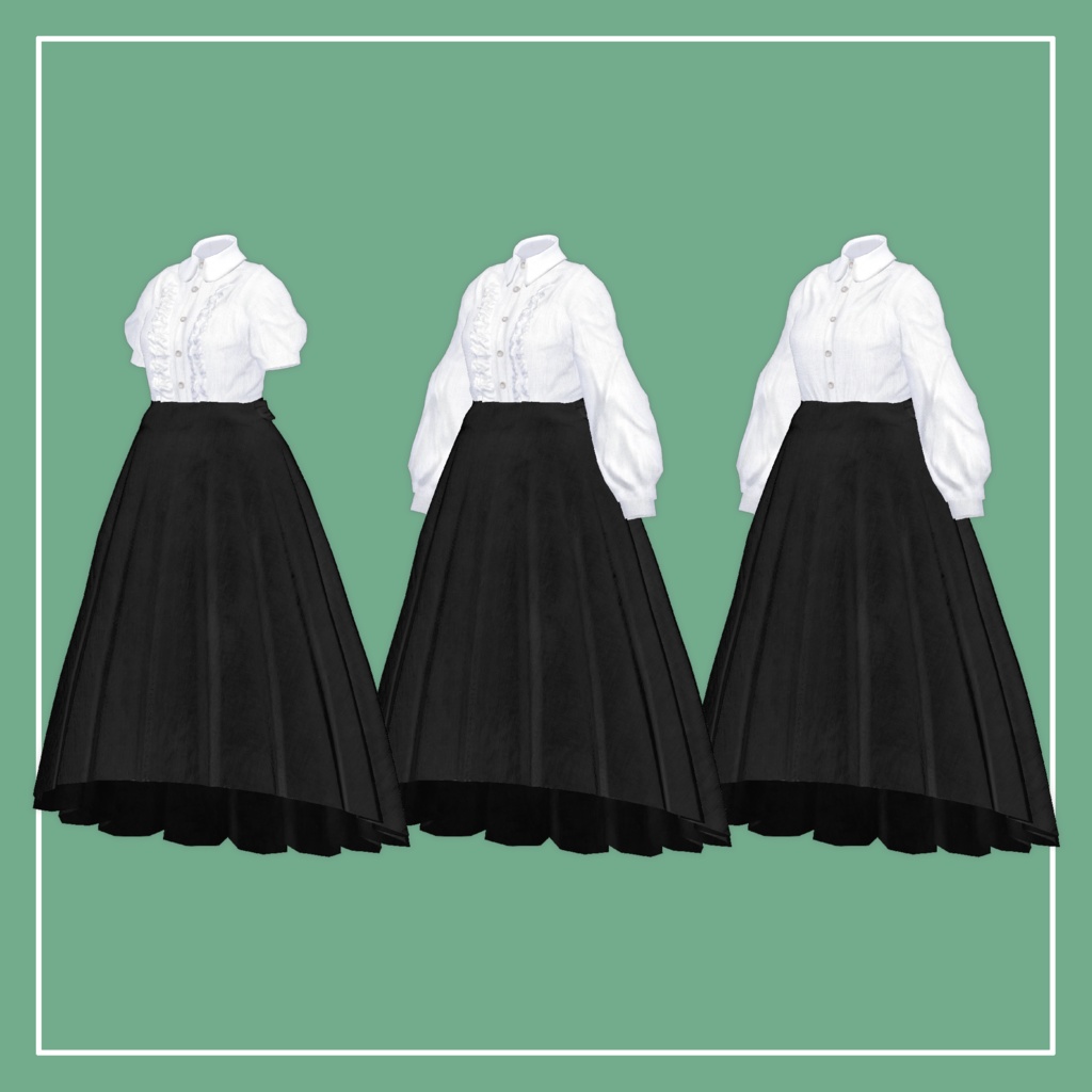 【VRChat】Marycia専用 LongSkirt専用ブラウス(MA対応)