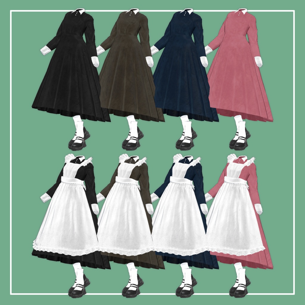 【VRChat】Lowtus専用 クラシカルメイド服(MA対応)