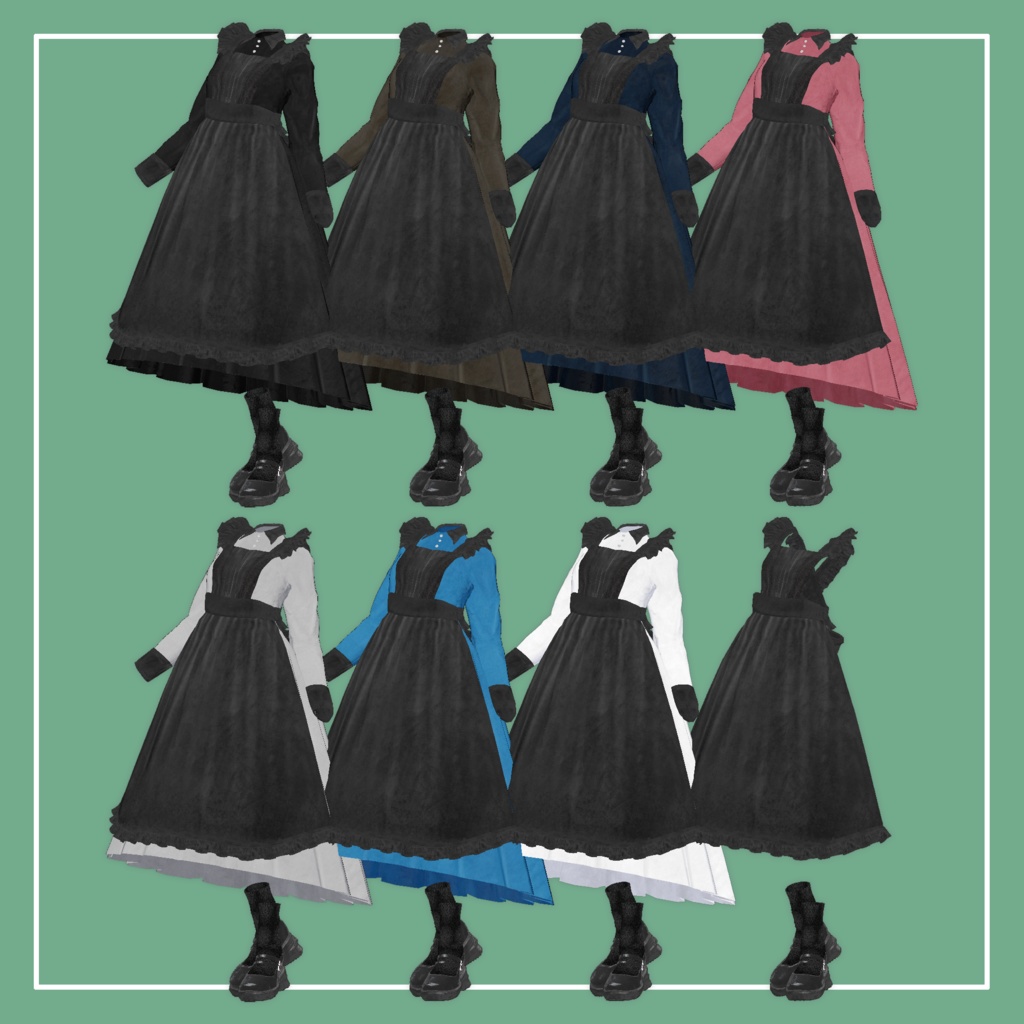 【VRChat】Lowtus専用 クラシカルメイド服(MA対応)