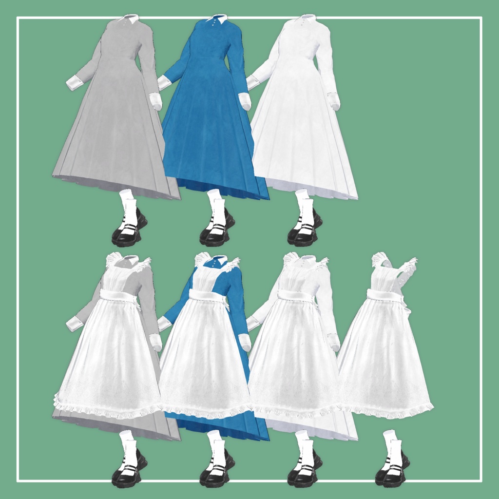 【VRChat】Lowtus専用 クラシカルメイド服(MA対応)
