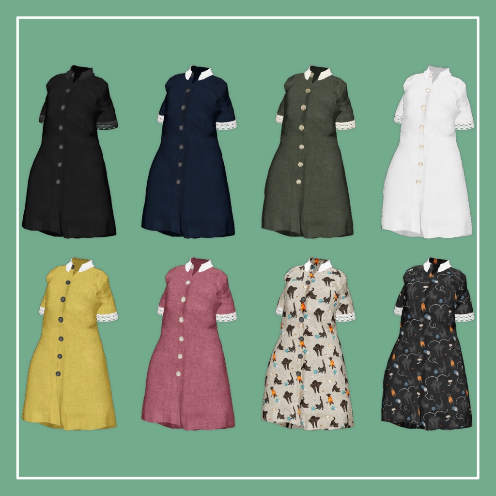 【VRChat】Marycia専用 半袖シャツワンピ(MA対応)