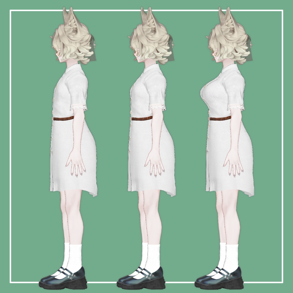 【VRChat】Marycia専用 半袖シャツワンピ(MA対応)