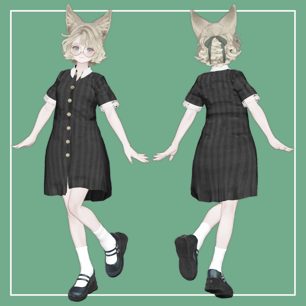 【VRChat】Marycia専用 半袖シャツワンピ(MA対応)