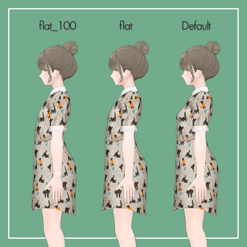 【VRChat】Lowtus専用 半袖シャツワンピ(MA対応)