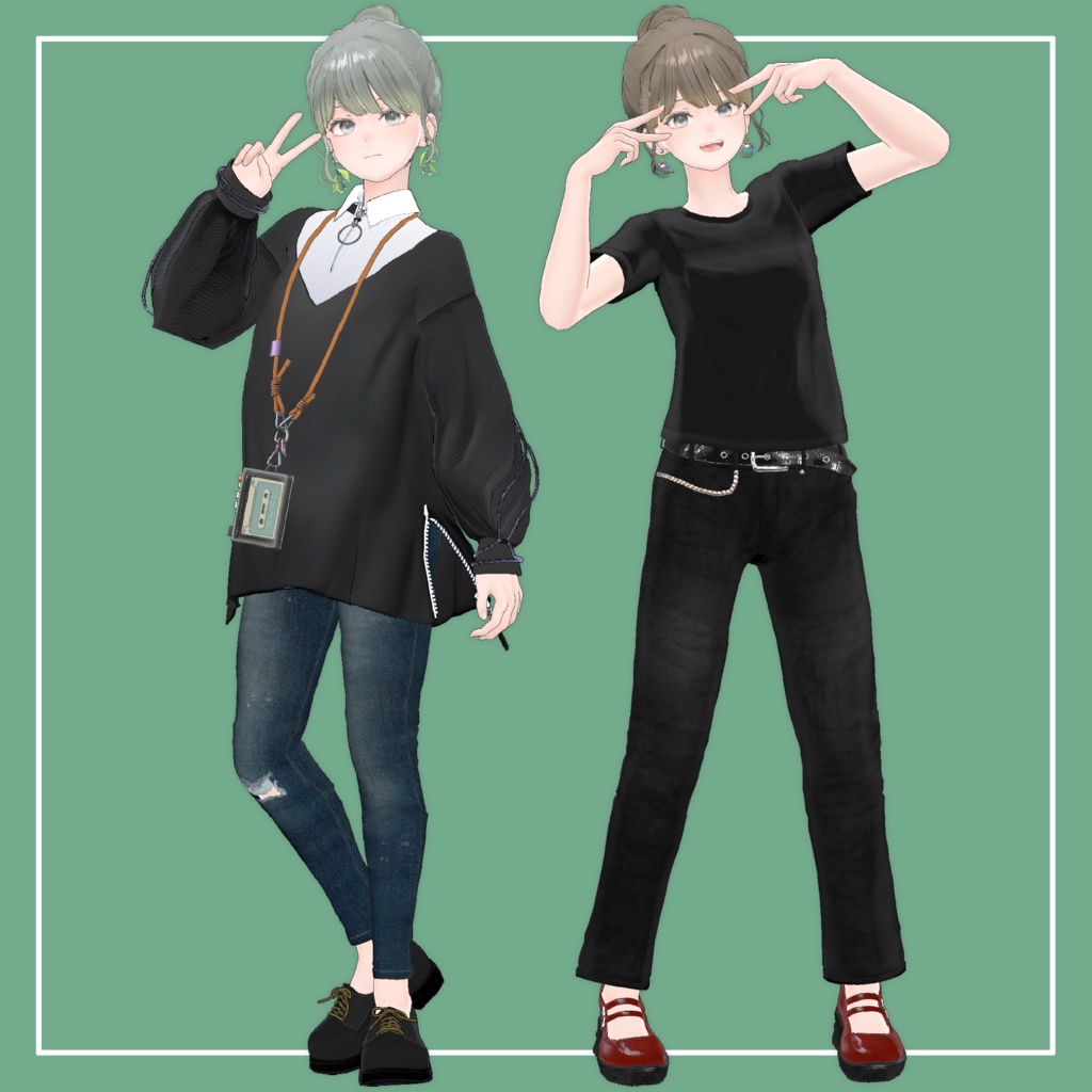 【VRChat】Lowtus専用 T-シャツ&スキニー(MA対応)