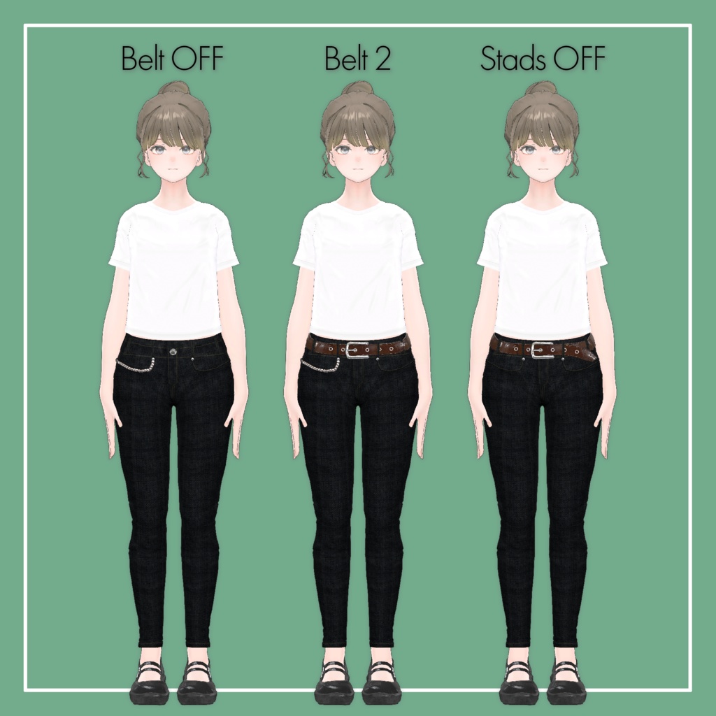 【VRChat】Lowtus専用 T-シャツ&スキニー(MA対応)