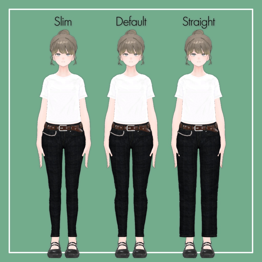 【VRChat】Lowtus専用 T-シャツ&スキニー(MA対応)