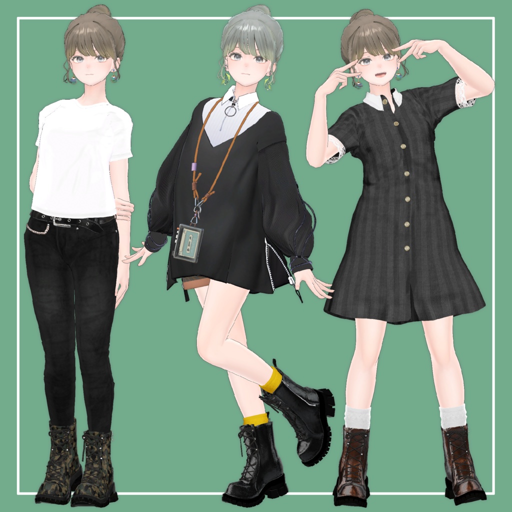 【VRChat】Lowtus専用 8Hole Boots(MA対応)