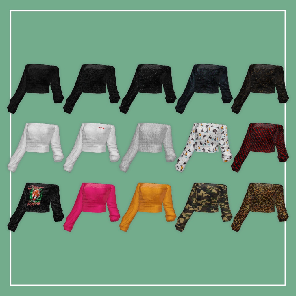 【VRChat】森羅専用 ショートオフショルダー(MA対応)