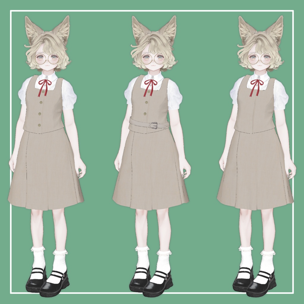 【VRChat】Marycia専用 ブラウス対応 制服キット(MA対応)