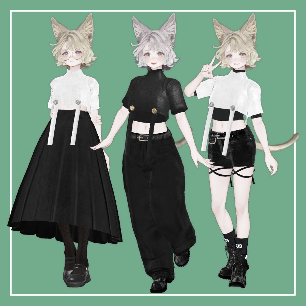 【VRChat】Marycia専用 HalfAppendTops(MA対応)