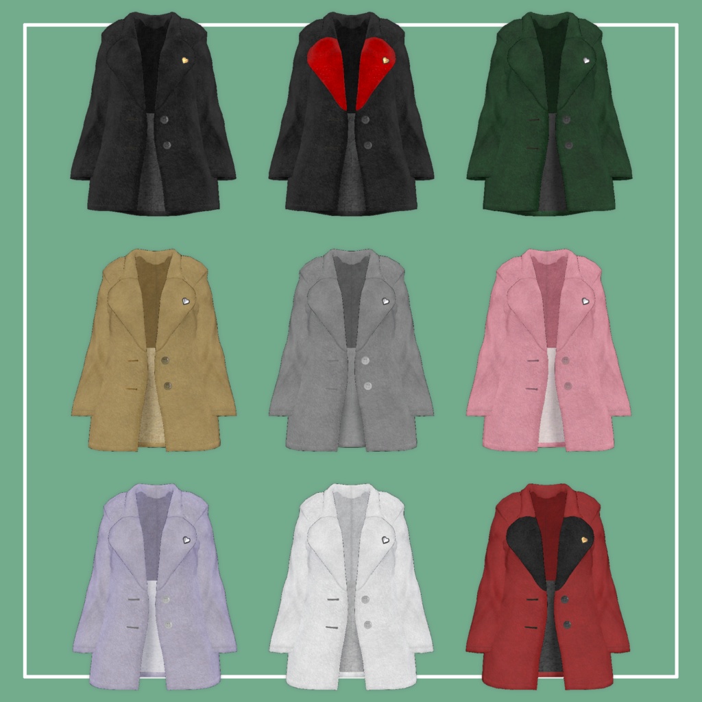 【VRChat】Marycia専用 Heart Coat(MA対応)