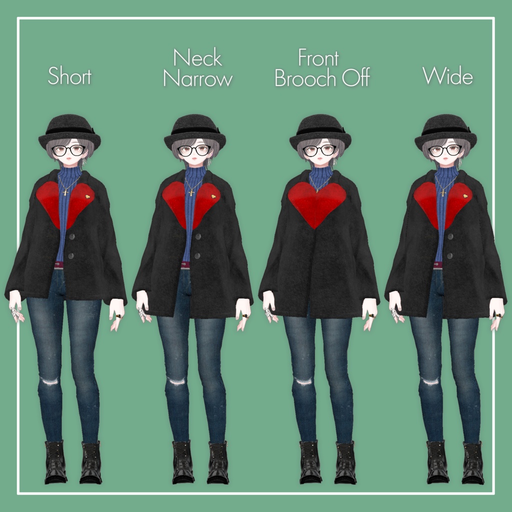 【VRChat】森羅専用 Heart Coat(MA対応)