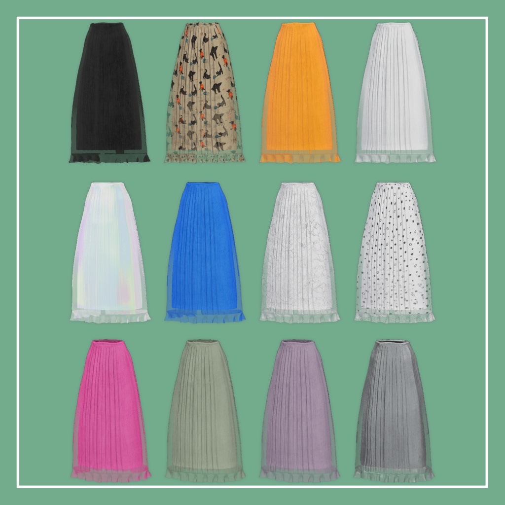 【VRChat】Lowtus専用 Airy LongSkirt(MA対応)