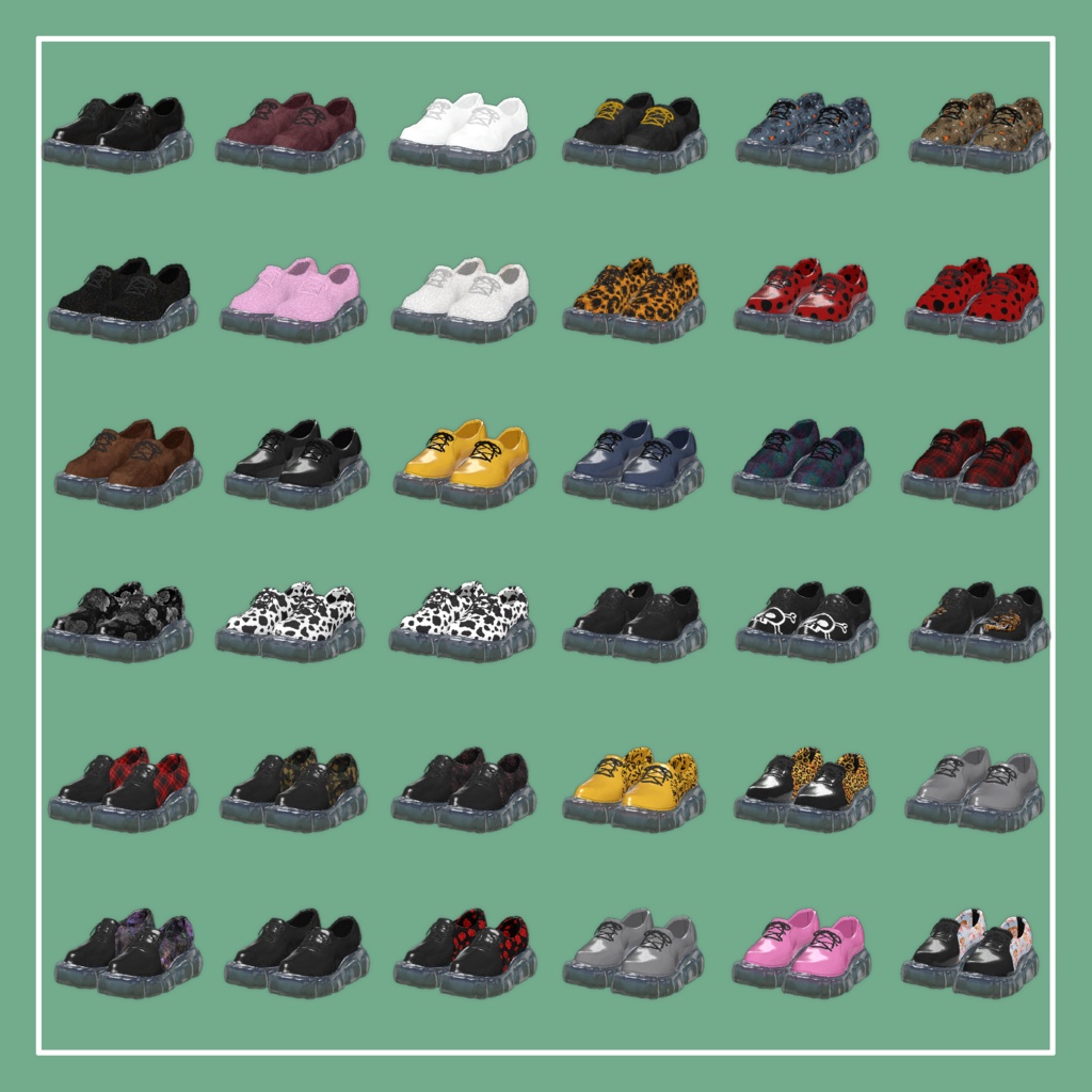 【VRChat】4アバター対応 バブルソール ショートブーツ(MA対応)