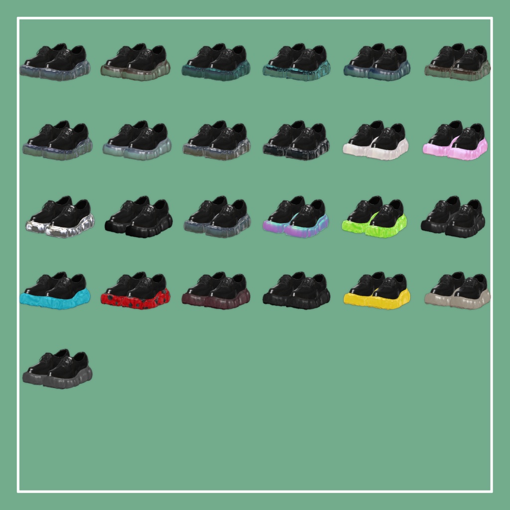 【VRChat】4アバター対応 バブルソール ショートブーツ(MA対応)