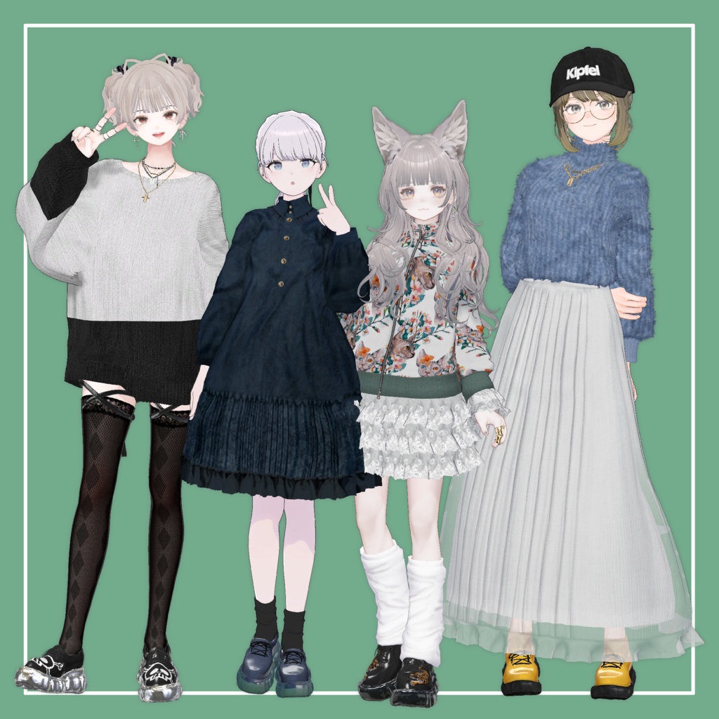 【VRChat】4アバター対応 バブルソール ショートブーツ(MA対応)