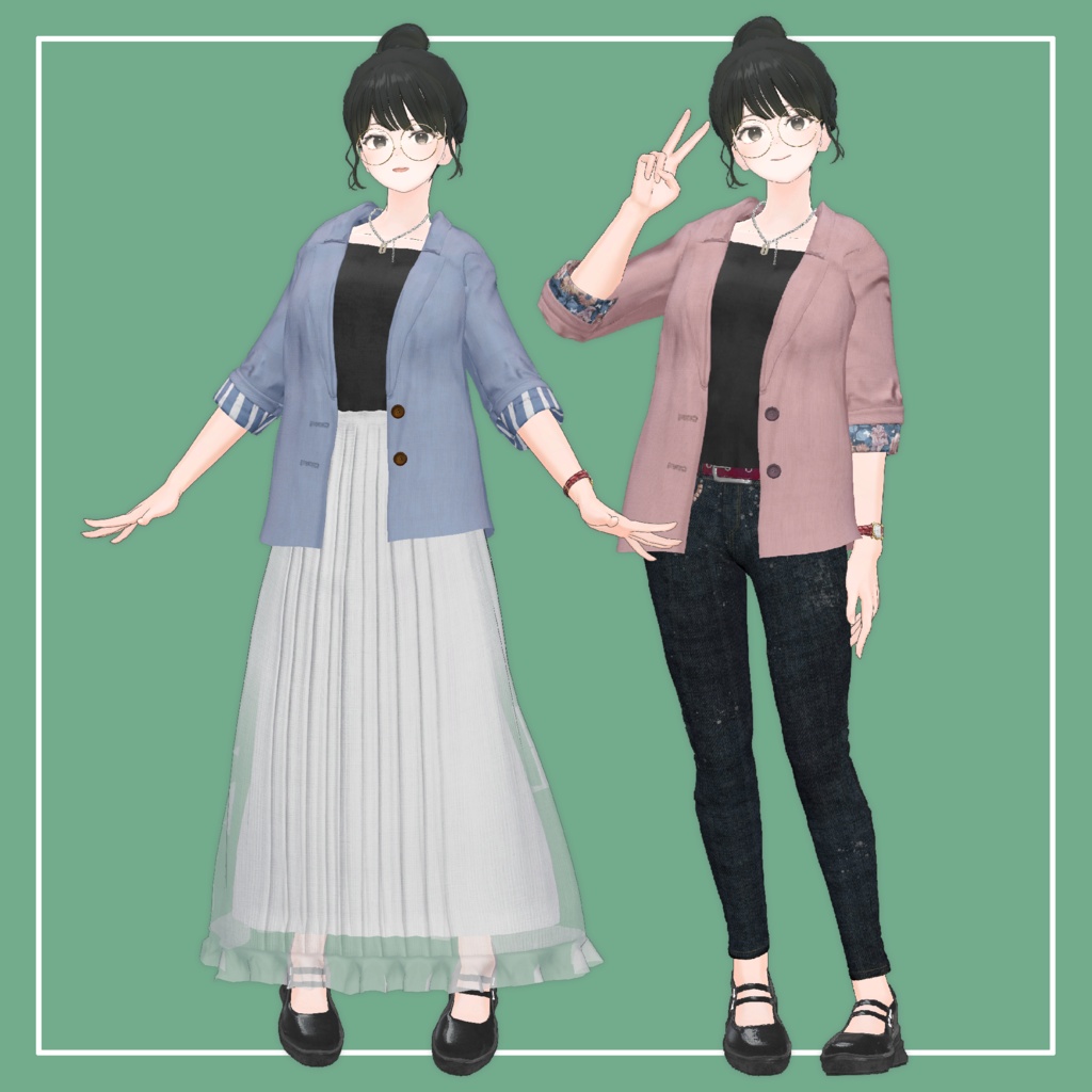 【VRChat】Lowtus専用 Jacket Set(MA対応)