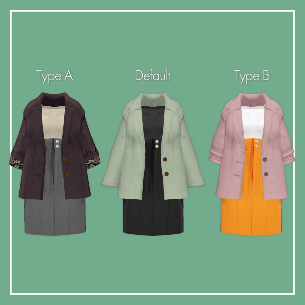 【VRChat】Lowtus専用 Jacket Set(MA対応)