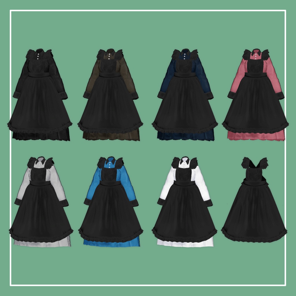 【VRChat】まめふれんず対応 クラシカルメイド服(MA対応)