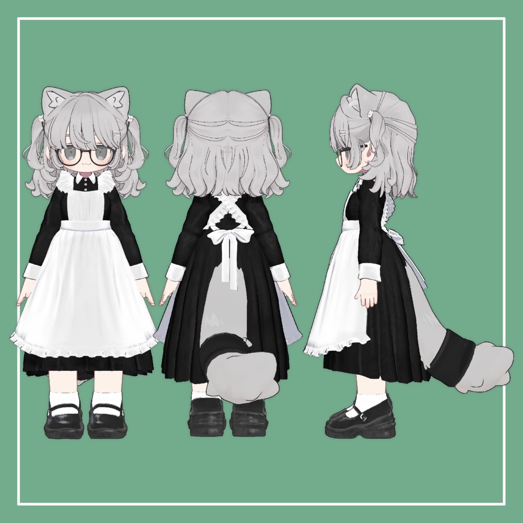 【VRChat】まめふれんず対応 クラシカルメイド服(MA対応)