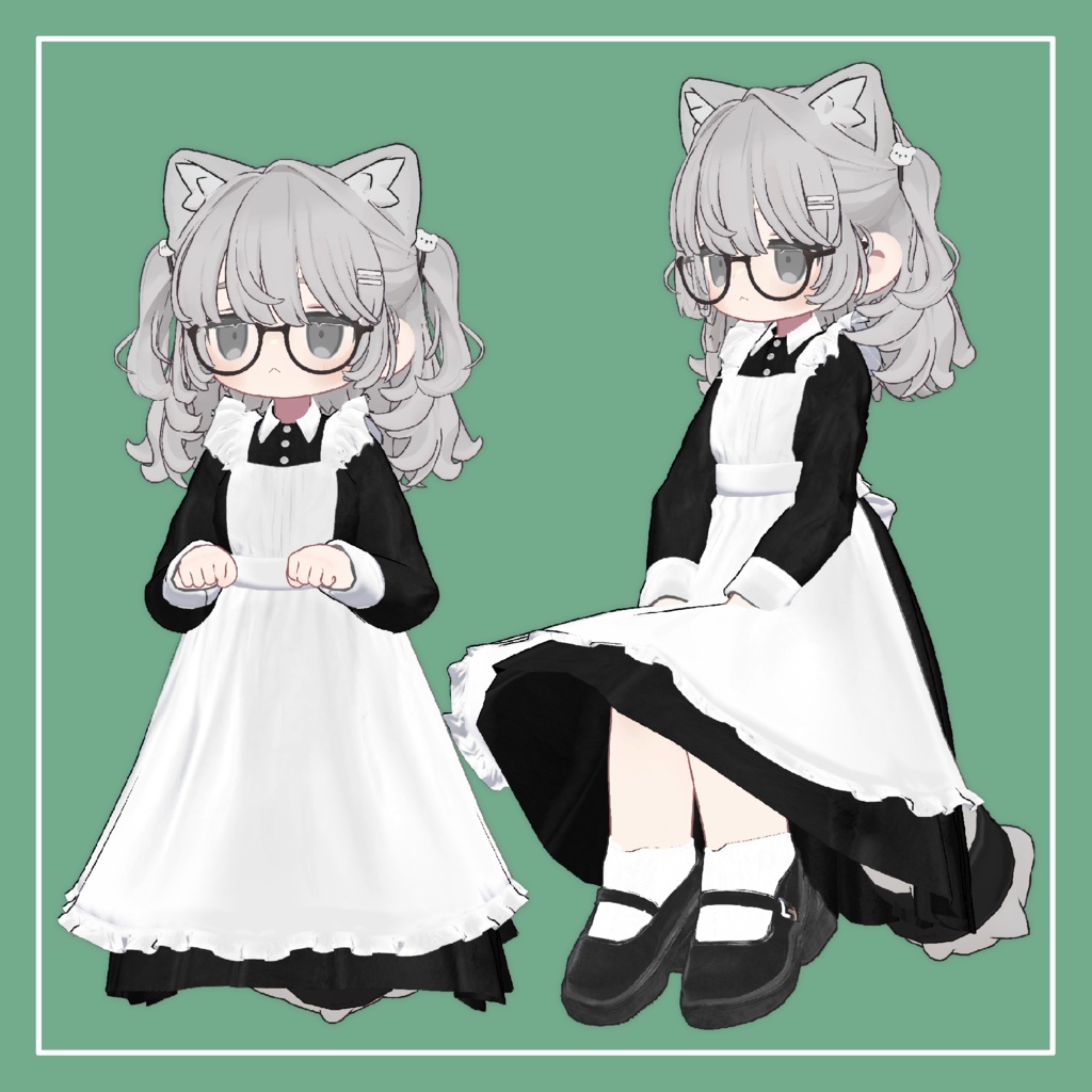 【VRChat】まめふれんず対応 クラシカルメイド服(MA対応)