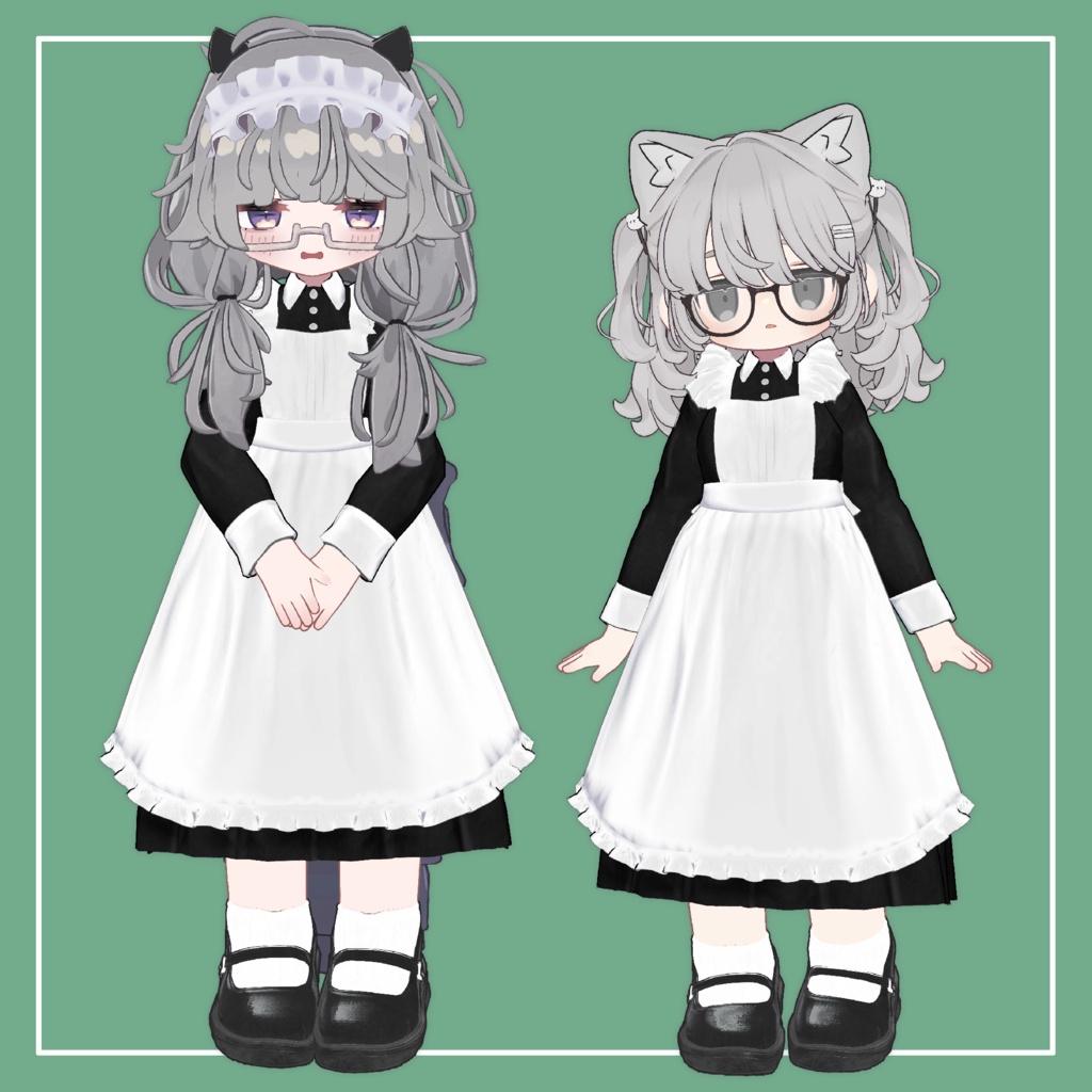 【VRChat】まめふれんず対応 クラシカルメイド服(MA対応)