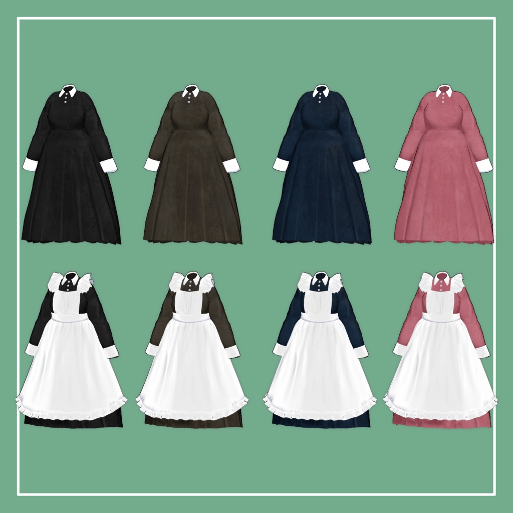 【VRChat】まめふれんず対応 クラシカルメイド服(MA対応)
