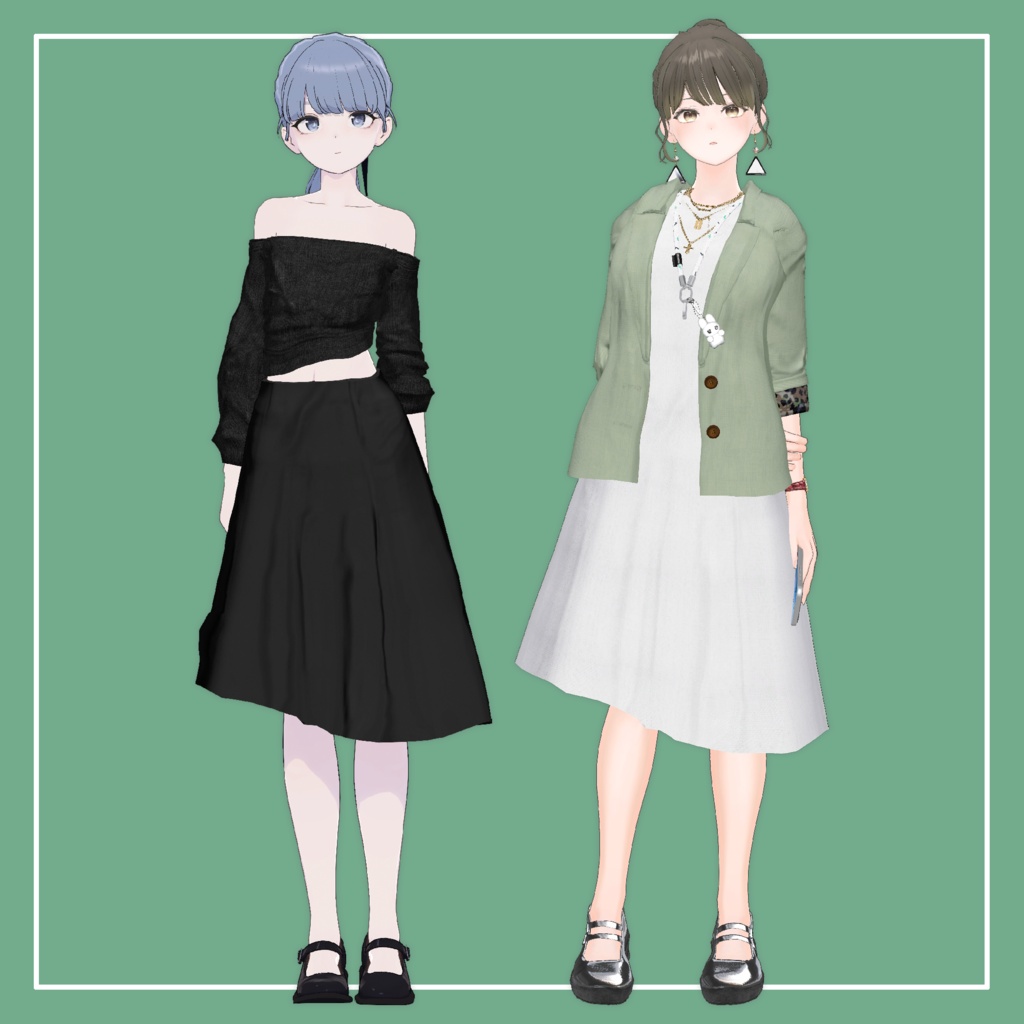【VRChat】Lowtus Lapwing まめふれんず 用 ノースリーブワンピース(MA対応)