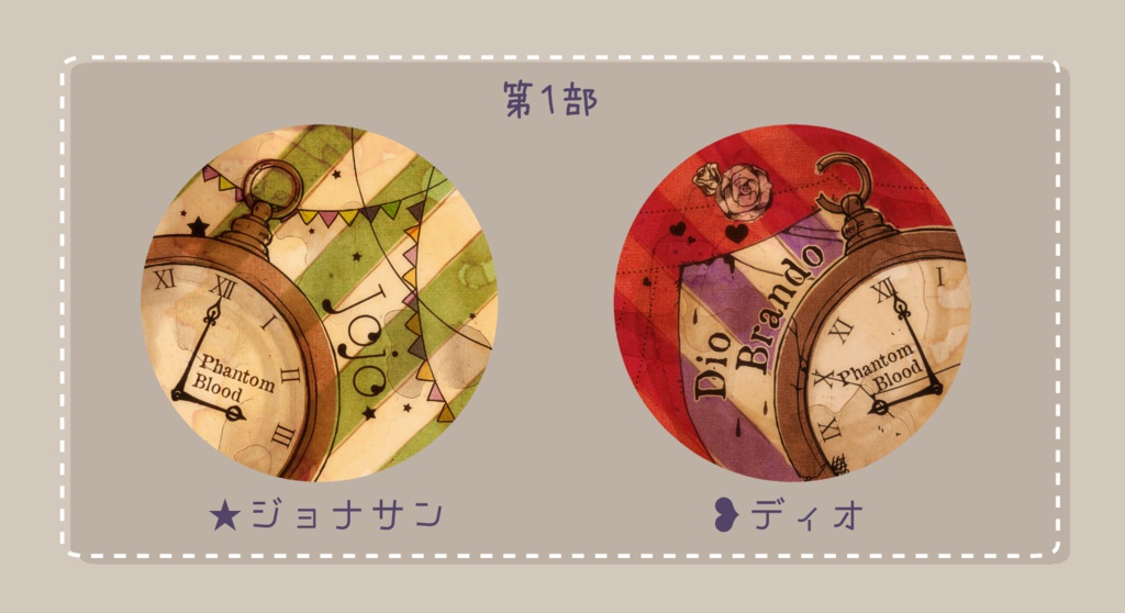 【JOJO】布カンバッチ【ジョナサン・ディオ】